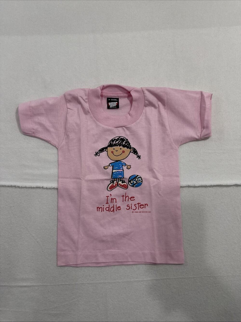 Vintage Screen Stars Best T-Shirt 2-4 Pink Single Stitch 50/50 USA 1988